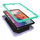For iPad 2025 / 2022 Armor Holder Silicone Hybrid PC Tablet Case(Purple Mint Green) - 3