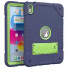 For iPad 2025 / 2022 Armor Holder Silicone Hybrid PC Tablet Case(Navy Yellow Green) - 1
