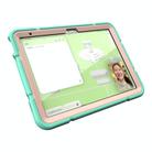 For iPad Air 11 2025 / 2024 Armor Holder Silicone Hybrid PC Tablet Case(Mint Green Gold) - 2