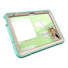 For iPad Air 2022 / 2020 10.9 Armor Holder Silicone Hybrid PC Tablet Case(Mint Green Gold) - 2