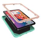 For iPad Air 2022 / 2020 10.9 Armor Holder Silicone Hybrid PC Tablet Case(Mint Green Gold) - 3