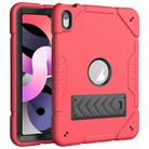 For iPad Air 2022 / 2020 10.9 Armor Holder Silicone Hybrid PC Tablet Case(Red Black) - 1