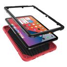 For iPad Air 2022 / 2020 10.9 Armor Holder Silicone Hybrid PC Tablet Case(Red Black) - 3