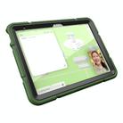 For iPad Air 2022 / 2020 10.9 Armor Holder Silicone Hybrid PC Tablet Case(Army Green Black) - 2