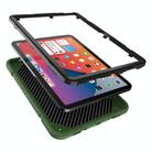 For iPad Air 2022 / 2020 10.9 Armor Holder Silicone Hybrid PC Tablet Case(Army Green Black) - 3