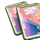 For iPad Air 2022 / 2020 10.9 Armor Holder Silicone Hybrid PC Tablet Case(Navy Yellow Green) - 2