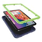 For iPad Air 2022 / 2020 10.9 Armor Holder Silicone Hybrid PC Tablet Case(Navy Yellow Green) - 3