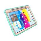 For iPad Pro 11 2022 / 2021 / 2020 Armor Holder Silicone Hybrid PC Tablet Case(Mint Green Gold) - 3