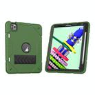 For iPad Pro 11 2022 / 2021 / 2020 Armor Holder Silicone Hybrid PC Tablet Case(Army Green Black) - 2
