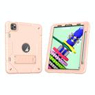 For iPad Pro 11 2022 / 2021 / 2020 Armor Holder Silicone Hybrid PC Tablet Case(Rose Gold) - 2