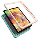 For iPad Pro 11 2024 Armor Holder Silicone Hybrid PC Tablet Case(Mint Green Gold) - 3