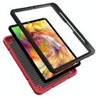 For iPad Pro 11 2024 Armor Holder Silicone Hybrid PC Tablet Case(Red Black) - 3