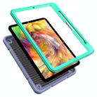 For iPad Pro 11 2024 Armor Holder Silicone Hybrid PC Tablet Case(Purple Mint Green) - 3