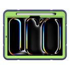 For iPad Pro 11 2024 Armor Holder Silicone Hybrid PC Tablet Case(Navy Yellow Green) - 2