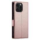 For iPhone 15 Pro Max Side Buckle Magnetic Frosted Leather Phone Case(Rose Gold) - 3