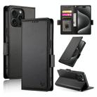 For iPhone 15 Pro Max Side Buckle Magnetic Frosted Leather Phone Case(Black) - 1