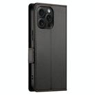 For iPhone 15 Pro Max Side Buckle Magnetic Frosted Leather Phone Case(Black) - 3