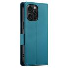 For iPhone 15 Pro Max Side Buckle Magnetic Frosted Leather Phone Case(Blue) - 3
