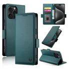 For iPhone 15 Pro Max Side Buckle Magnetic Frosted Leather Phone Case(Dark Green) - 1