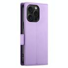 For iPhone 15 Pro Side Buckle Magnetic Frosted Leather Phone Case(Purple) - 3