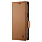 For iPhone 15 Pro Side Buckle Magnetic Frosted Leather Phone Case(Brown) - 2