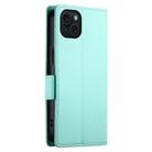 For iPhone 15 Plus Side Buckle Magnetic Frosted Leather Phone Case(Mint Green) - 3