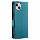 For iPhone 14 Plus Side Buckle Magnetic Frosted Leather Phone Case(Blue) - 3