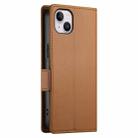 For iPhone 14 Plus Side Buckle Magnetic Frosted Leather Phone Case(Brown) - 3