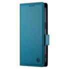 For iPhone 14 Side Buckle Magnetic Frosted Leather Phone Case(Blue) - 2