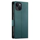 For iPhone 14 Side Buckle Magnetic Frosted Leather Phone Case(Dark Green) - 3