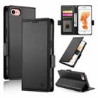 For iPhone SE 2022 / SE 2020 / 8 Side Buckle Magnetic Frosted Leather Phone Case(Black) - 1