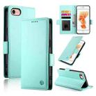 For iPhone SE 2022 / SE 2020 / 8 Side Buckle Magnetic Frosted Leather Phone Case(Mint Green) - 1