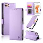 For iPhone SE 2022 / SE 2020 / 8 Side Buckle Magnetic Frosted Leather Phone Case(Purple) - 1