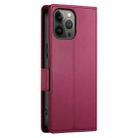 For iPhone 13 Pro Max Side Buckle Magnetic Frosted Leather Phone Case(Wine Red) - 3