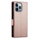 For iPhone 13 Pro Side Buckle Magnetic Frosted Leather Phone Case(Rose Gold) - 3