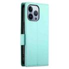 For iPhone 13 Pro Side Buckle Magnetic Frosted Leather Phone Case(Mint Green) - 3