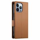 For iPhone 13 Pro Side Buckle Magnetic Frosted Leather Phone Case(Brown) - 3