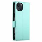 For iPhone 13 Side Buckle Magnetic Frosted Leather Phone Case(Mint Green) - 3