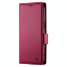 For iPhone 13 mini Side Buckle Magnetic Frosted Leather Phone Case(Wine Red) - 2