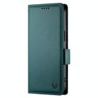 For iPhone 13 mini Side Buckle Magnetic Frosted Leather Phone Case(Dark Green) - 2