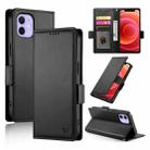 For iPhone 12 / 12 Pro Side Buckle Magnetic Frosted Leather Phone Case(Black) - 1