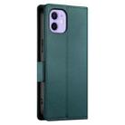 For iPhone 12 / 12 Pro Side Buckle Magnetic Frosted Leather Phone Case(Dark Green) - 3