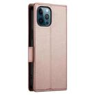 For iPhone 12 Pro Max Side Buckle Magnetic Frosted Leather Phone Case(Rose Gold) - 3