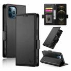 For iPhone 12 Pro Max Side Buckle Magnetic Frosted Leather Phone Case(Black) - 1