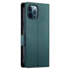 For iPhone 12 Pro Max Side Buckle Magnetic Frosted Leather Phone Case(Dark Green) - 3
