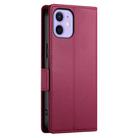 For iPhone 12 mini Side Buckle Magnetic Frosted Leather Phone Case(Wine Red) - 3