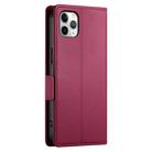 For iPhone 11 Pro Max Side Buckle Magnetic Frosted Leather Phone Case(Wine Red) - 3