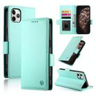 For iPhone 11 Pro Max Side Buckle Magnetic Frosted Leather Phone Case(Mint Green) - 1