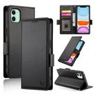 For iPhone 11 Side Buckle Magnetic Frosted Leather Phone Case(Black) - 1