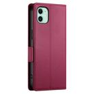 For iPhone 11 Side Buckle Magnetic Frosted Leather Phone Case(Wine Red) - 3